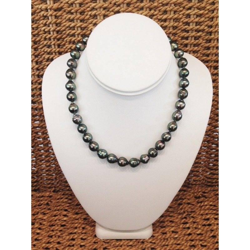 Collier de Perles Noires de TAHITI CL/CD 10mm